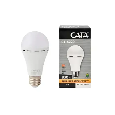 Cata CT-4229 9w Şarjlı Led Ampul Beyaz Işık