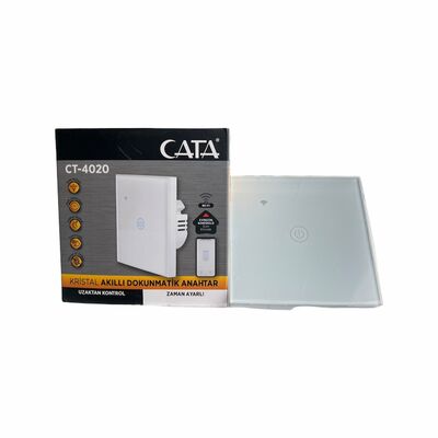 Cata Ct-4020 1'li Akıllı Anahtar Beyaz Kasa