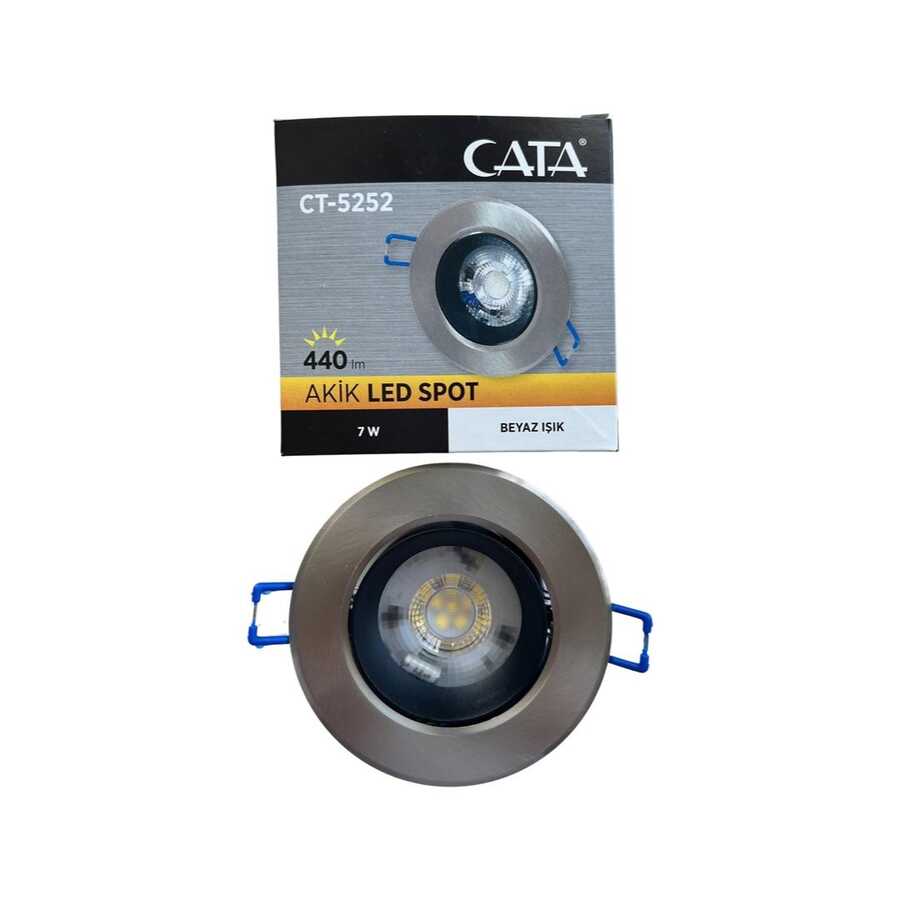 Cata CT-5252 7w Akik Cob Led Armatür Spot Armatür Saten Kasa Beyaz Işık