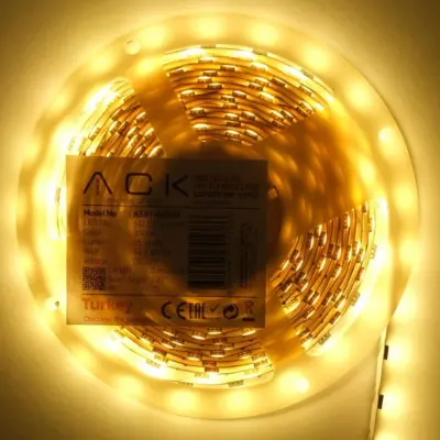 ACK AS01-02500 10W/mt 12V 120 Ledli Şerit Led 3000K Günışığı
