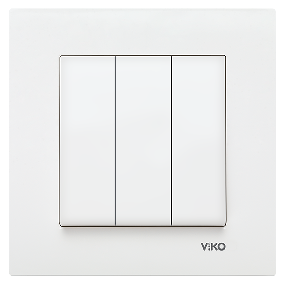 Viko Karre/Meridian Beyaz Üçlü Anahtar Mekanizma (Çerçeve Hariç) 90967068