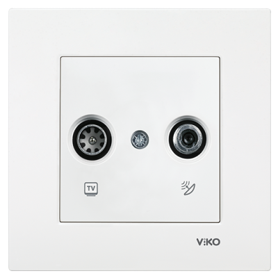 Viko Karre/Meridian Beyaz Tv-Sat Geçişli 8db Mekanizma (Çerçeve Hariç) 90967086