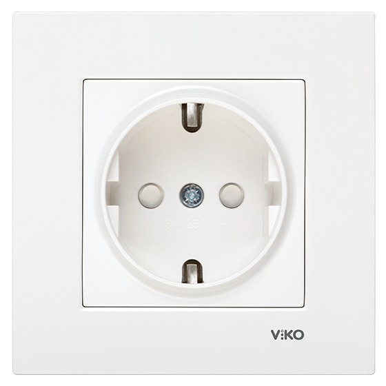 Viko Karre/Meridian Beyaz Topraklı Priz (Çerçeve Hariç) (Çocuk Korumalı) 90967042