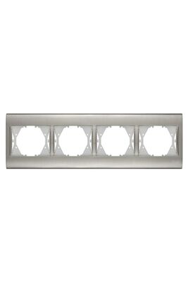 Viko Panasonic Thea Blu Chrome Matt + Beyaz Dörtlü Çerçeve