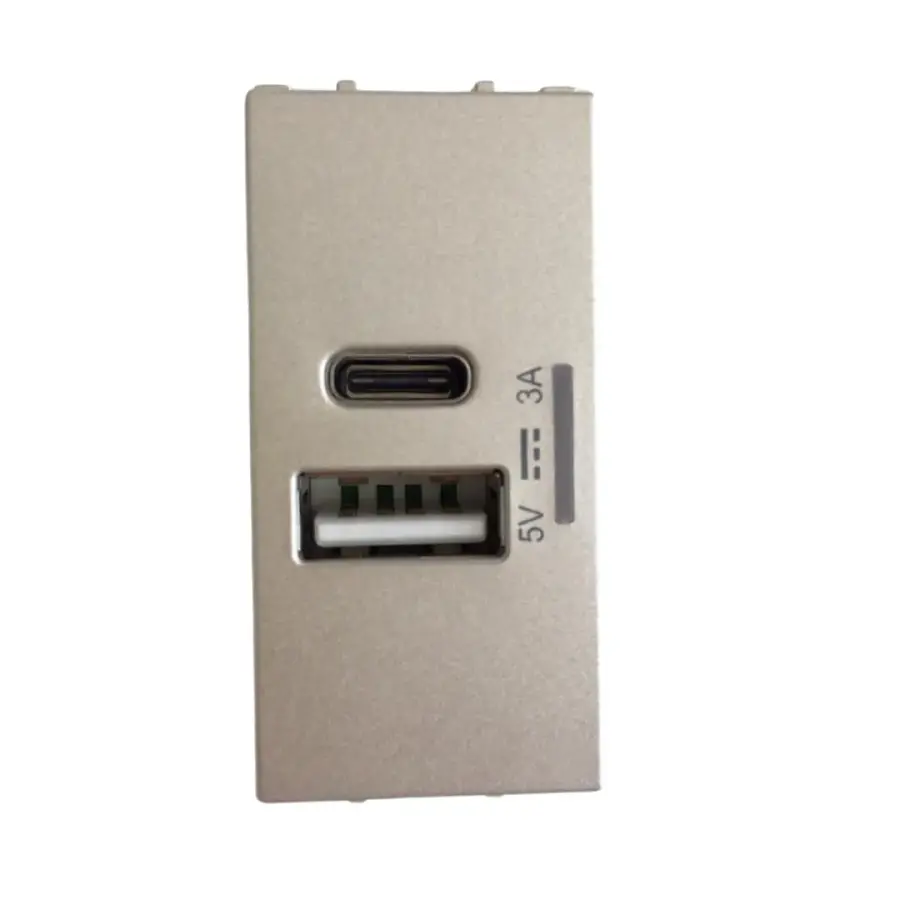 Thea Panasonic Modüler Metalik Beyaz Usb Type A+C 5V 3A