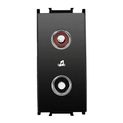 Viko Panasonic Thea Modüler Siyah 1M Müzik Yayın Prizi Mekanizma + Düğme/Kapak