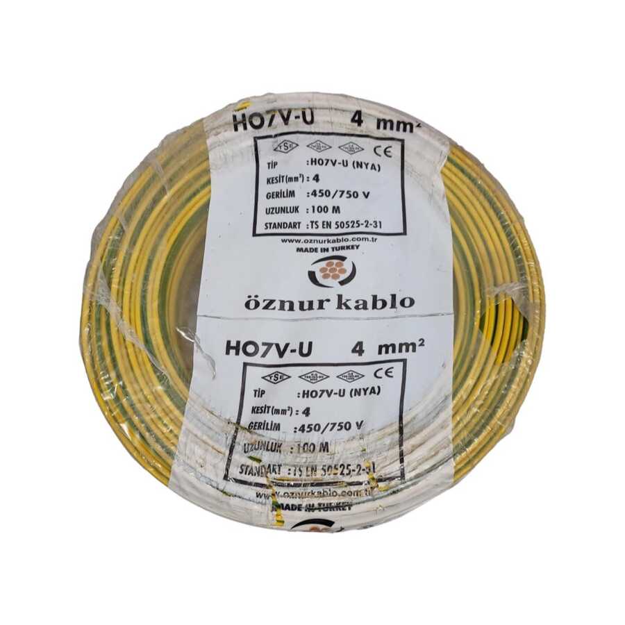Öznur Nya Kablo 4 mm² Sarıyeşil ( H07v-U )