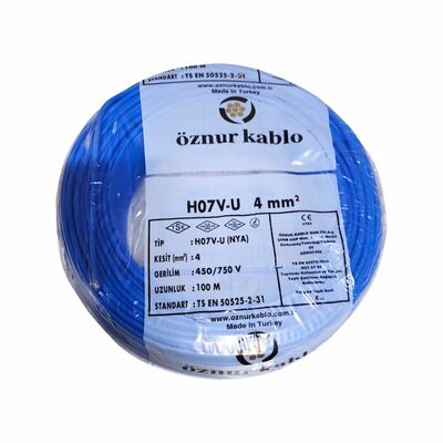 Öznur Nya Kablo 4 mm² Mavi ( H07v-U )