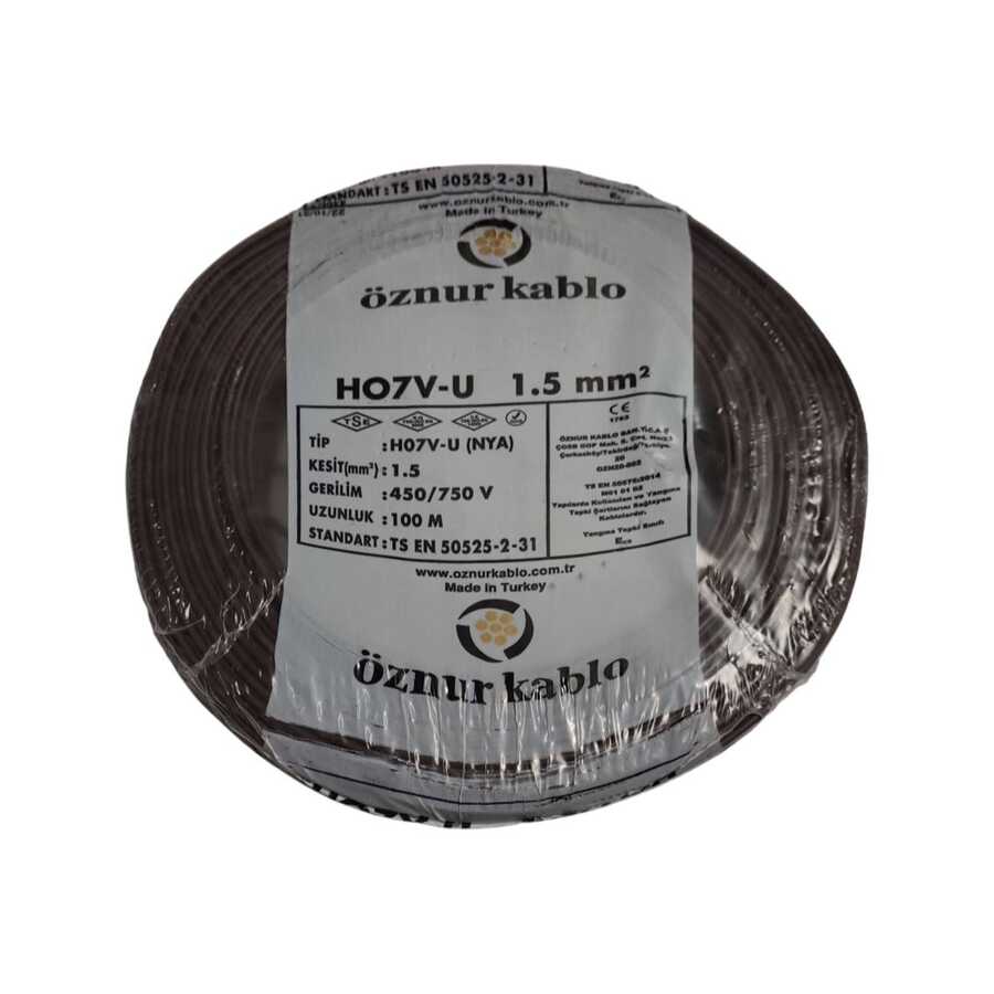 Öznur Nya Kablo 1,5 mm² Siyah ( H07v-U )