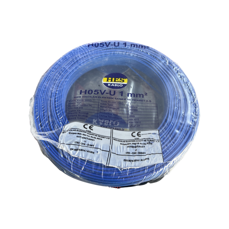 Hes Nya Kablo 1 mm² Mavi ( H05V-U )