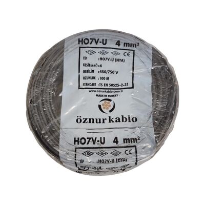 Öznur Nya Kablo 4 mm² Siyah ( H07v-U )