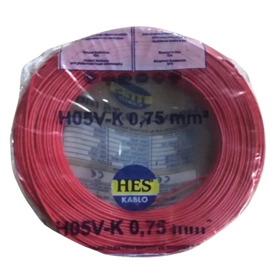 Hes Nyaf Kablo 0,75 mm² Kırmızı ( H05v-K )