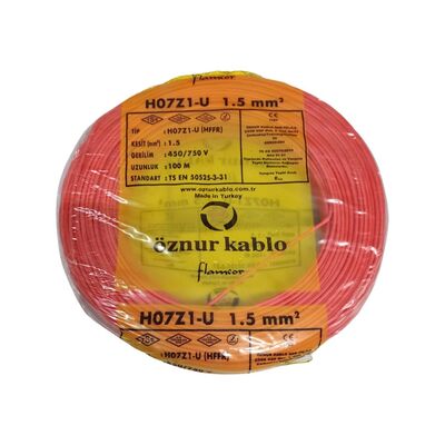 Öznur Nya Kablo 1,5 mm² Kırmızı ( H07Z1-U ) Halojen Free