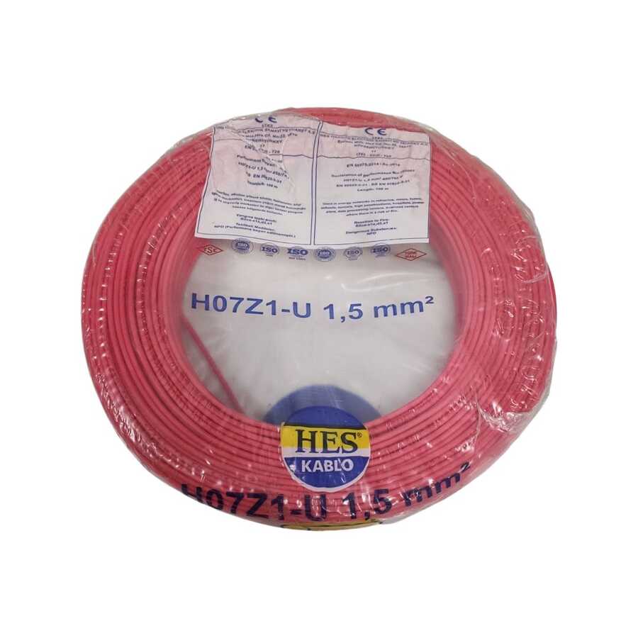 Hes Nya Kablo 1,5 Mm Kırmızı (H07z1-U) Halojen Free