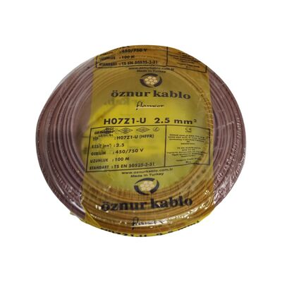Öznur Nya Kablo 2,5mm Kahverengi (H07Z1-U) Halojen Free