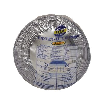 Hes NYA Kablo 1,5 Mm² Gri (H07z1-U) (Halojen Free)