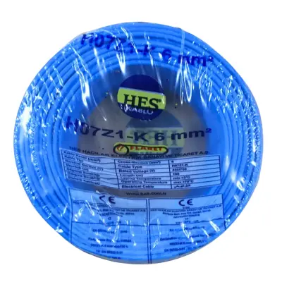 Hes Nyaf Kablo 6 Mm Mavi (H07z1-K) Halojen Free