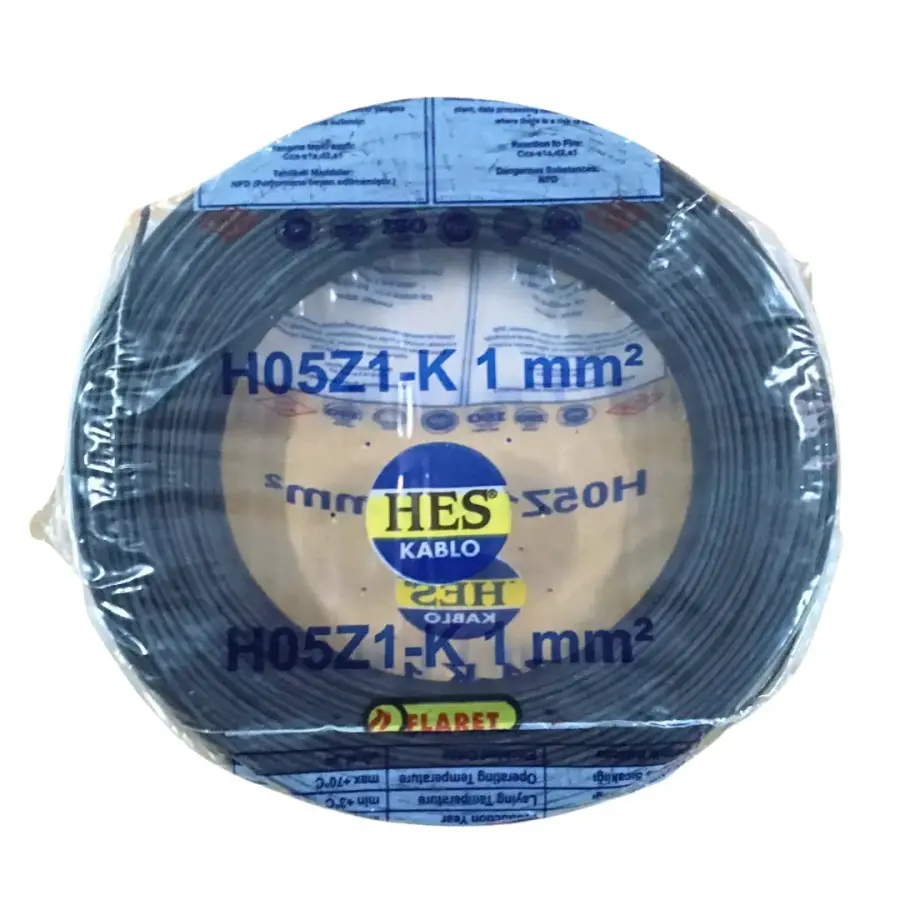 Hes Nyaf Kablo 1 Mm Siyah (H05z1-K) Halojen Free