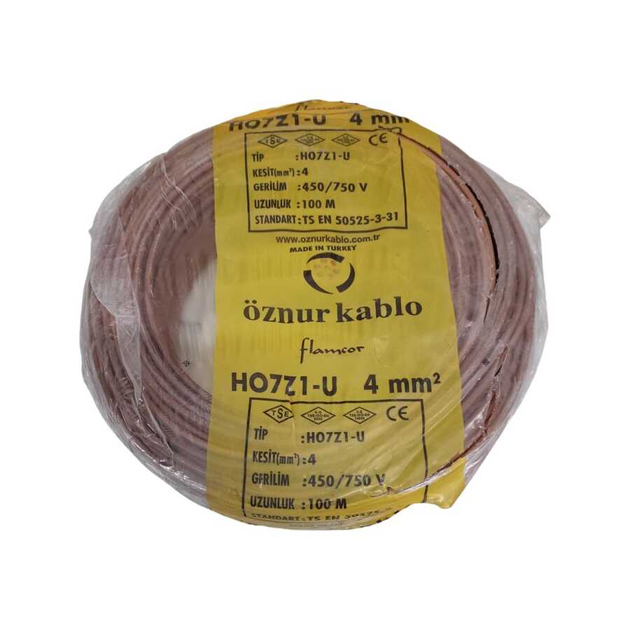 Öznur Nya Kablo 4mm Kahverengi (H07Z1-U) Halojen Free