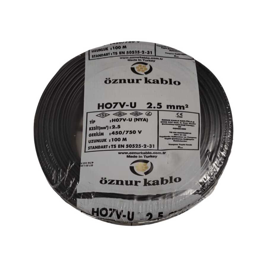 Öznur Nya Kablo 2,5 mm² Siyah ( H07v-U )
