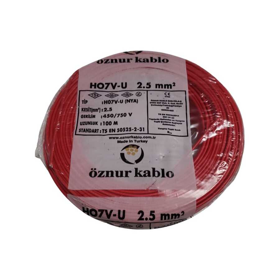 Öznur Nya Kablo 2,5 mm² Kırmızı ( H07v-U )