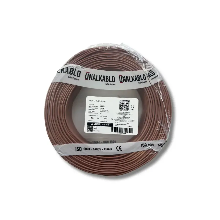 Ünal Nya Kablo 1,5 mm² Kahverengi ( H07V-U )