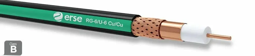 Erse RG6 U6 Cu/Cu Anten Kablosu Siyah Yeşil