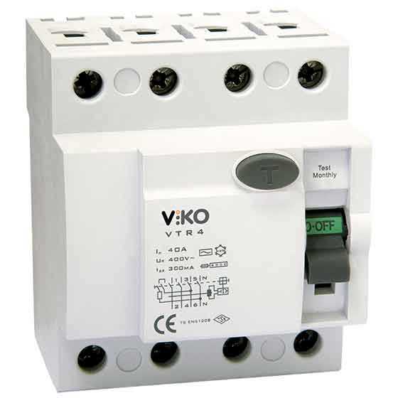 Viko - VTR4-63300 4x63A 300mA Ac Tip Kaçak Akım Rölesi