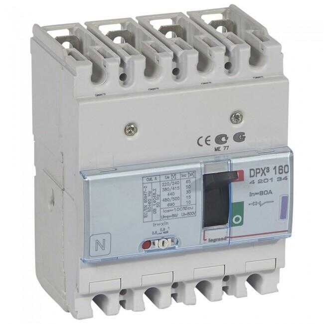 Legrand - 420134 DPX3 160 4P 80A 50kA Termik Manyetik Kompakt Şalter