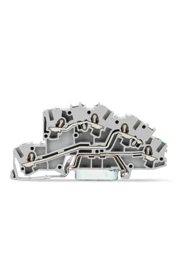 Wago 3-katlı 4 (2,5) mm2 Ray Klemens Gri N/L/PE,Gri