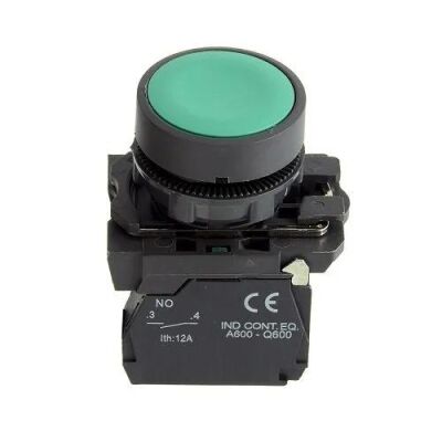 Mutlusan SW-AA31 22mm Plastik Yaylı Buton Start (Yeşil)