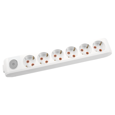 Viko Multi-Let Altılı Grup Priz Anahtarlı Topraklı Klemensli Beyaz (Çocuk Korumalı) 90117600