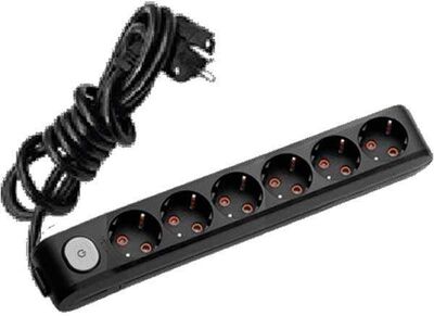 Viko Multi-Let Altılı Grup Priz Anahtarlı Topraklı 5 Metre Siyah (Çocuk Korumalı) 90137605