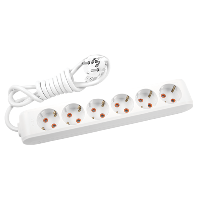 Viko Multi-Let Altılı Grup Priz Topraklı 5 Metre Beyaz (Çocuk Korumalı) 90113605