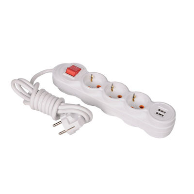 Pelsan USB Çocuk Korumalı Üçlü 5 Metre Kablolu Grup Priz