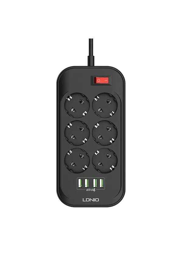 LDNIO SE6403 6PRİZ+4 USB Akım Korumalı Prizi