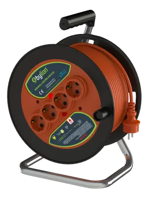 BYLION PMK-50325-F Plastik Seyyar Makara Ø280 IP20 F Tipi 3x2,5 TTR 50M Turuncu Kablo
