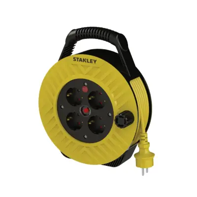 STANLEY 3X1,5 TTR 10 Metre IP20 Plastik Seyyar Makara 4 Soketli