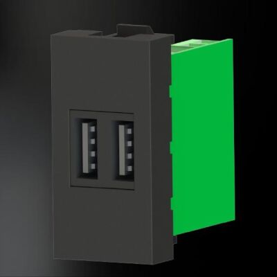 Nead 45X22,5 Çiftli USB Şarj Adaptörü (TYPE A/C)(SİYAH)