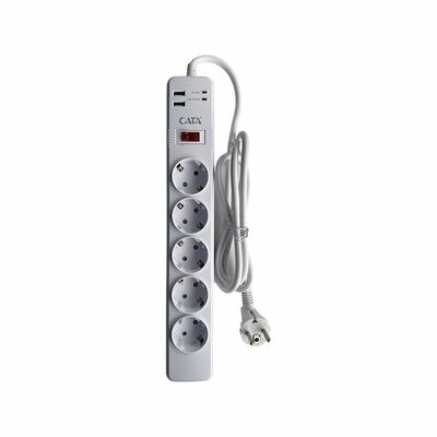 Cata Piton Akım Korumalı 5Lİ Grup Priz (2 USB ) CT-3000