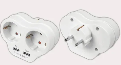 Viko 90301815 İkili Topraklı ve USB Çıkışlı Fiş/Priz (2A) VK