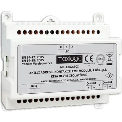 Maxlogic ML-1362.SCI Kontak Izleme Modülü, 1 Giriş, Kısa Devre Izolatörlü
