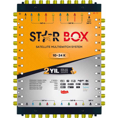 Starbox 10/24 Kaskatlı Multiswitch Uydu Santrali