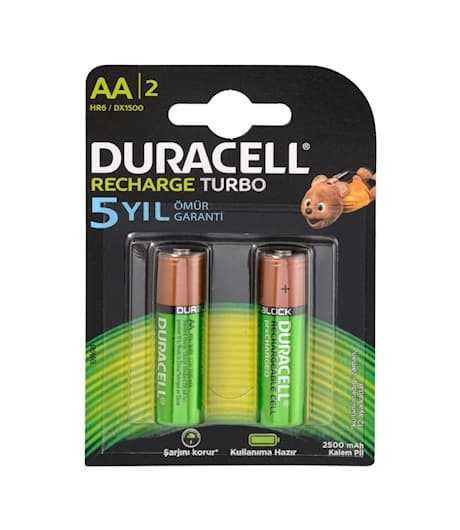 Duracell 1.2V 2500 mAh AA Şarjlı Kalem Pil 2li