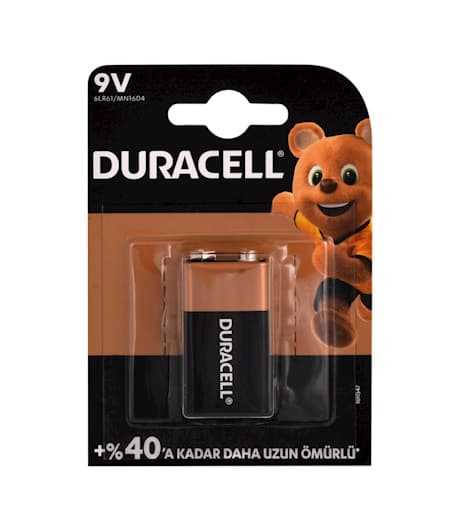 Duracell 9V Pil Alkalin 1li